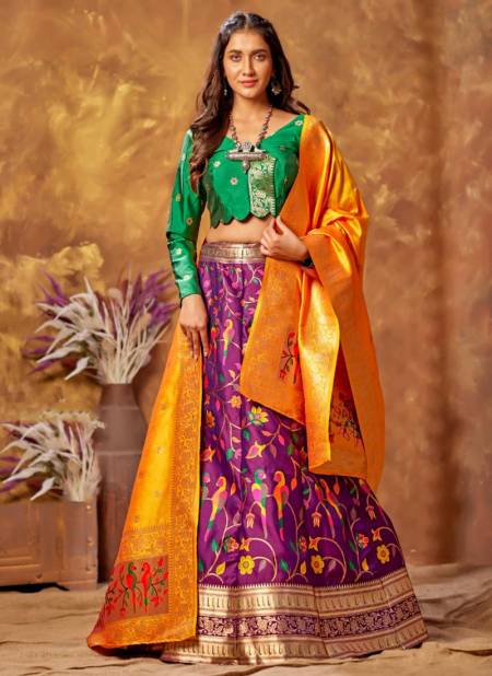 Purple Latest Festival And Function Wear Designer Silk Lehenga Collection 2397 A